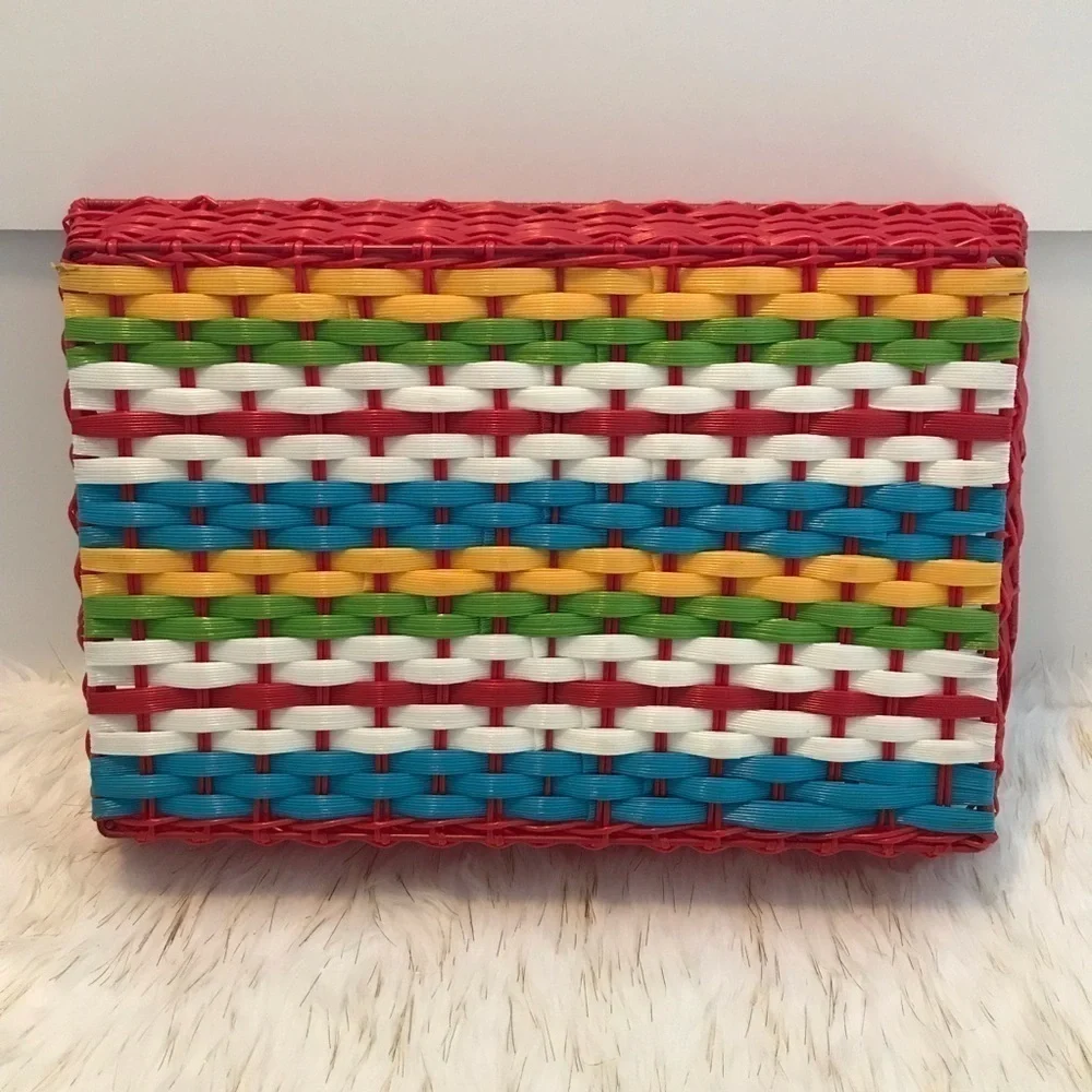 Fiesta Colorful Woven Plastic Tray/Basket